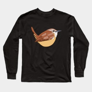 Carolina Wren Bird Graphic Long Sleeve T-Shirt